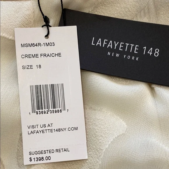 Lafayette 148 Elegant Cream Floral Skirt